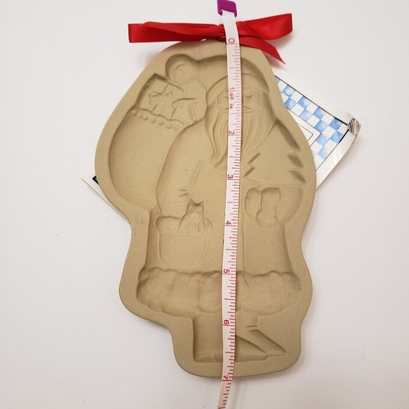 Brown Bag Cookie Mold Santa 1983 Hill Design Stoneware Christmas Recipe Book New - Picture 11 of 12